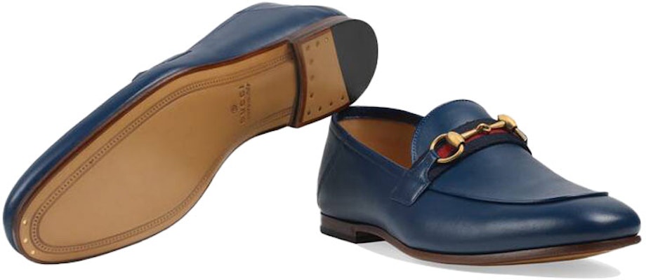 (Women) Gucci Leather Loafer 'Blue Horsebit with Red & Green Web' 581513-DLCC0-4268 Details for (Women) Gucci Leather Loafer 'Blue Horsebit with Red & Green Web' 581513-DLCC0-4268