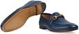 (W) Gucci Loafer Kulit 'Biru dengan Jalur Merah & Hijau Horsebit' 581513-DLCC0-4268