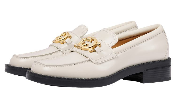 Lookbook (W) Mocasines de Cuero Gucci 'Interlocking G Blanco' 701791-10R60-9022
