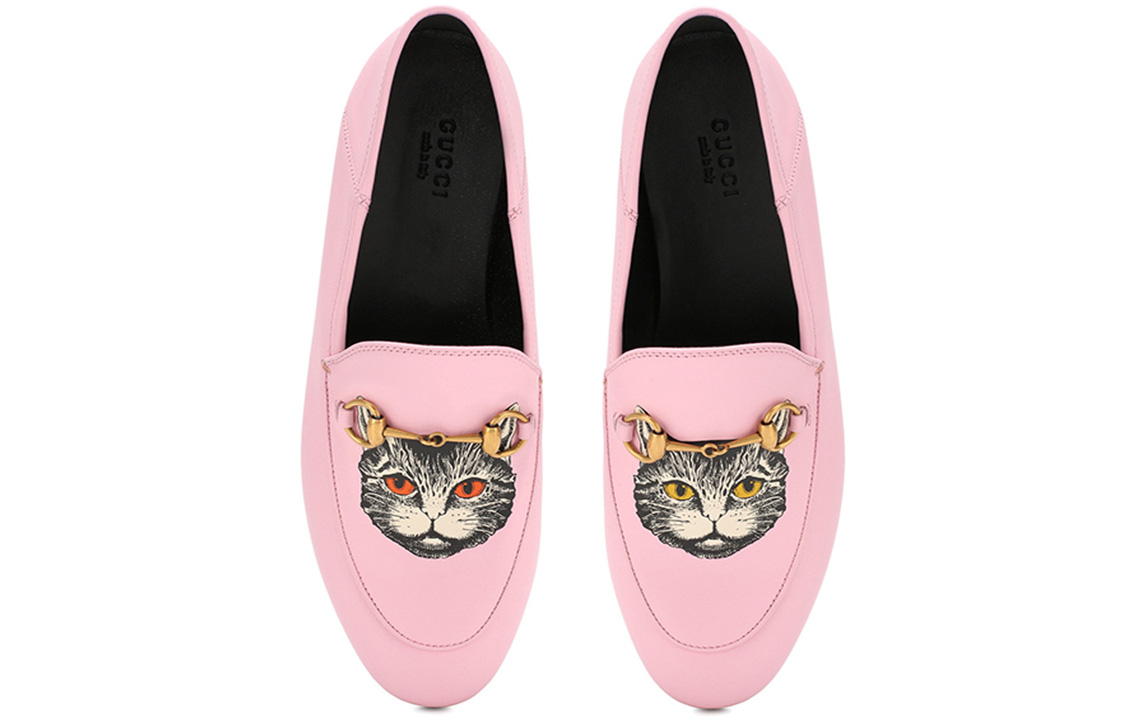 Shop (W) Gucci Lederloafer ''Rosa Katzenmuster'' 580080-1GP00-5828