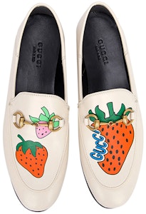 (W) グッチ レザーローファー「ストロベリープリント」 580081-1GN00-9531 Shop (W) グッチ レザーローファー「ストロベリープリント」 580081-1GN00-9531