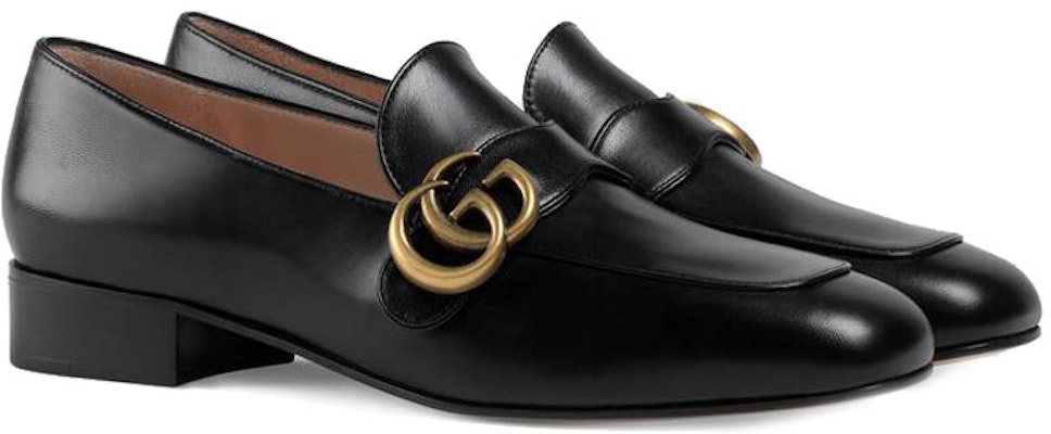 (Women) Gucci Leather Loafer with Double G 'Black' 602496-C9D00-1000 Order (Women) Gucci Leather Loafer with Double G 'Black' 602496-C9D00-1000