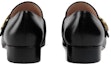 Shop (W) Gucci Kasut Kulit Loafer dengan Double G 'Hitam' 602496-C9D00-1000