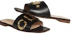 (W) Gucci Sandal Kulit Logo Fesyen 'Hitam' 694858-C9D00-1000