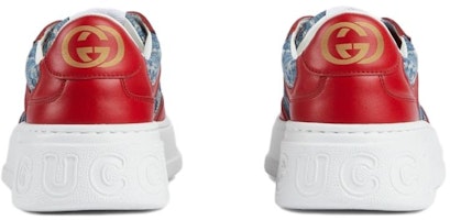 GUCCI古馳 皮革 低筒繫帶 時尚板鞋 女款 紅藍 Shop GUCCI古馳 皮革 低筒繫帶 時尚板鞋 女款 紅藍