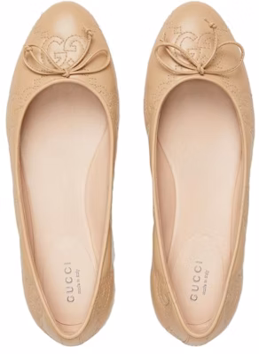 (W) Gucci Zapatillas Slip-On de Cuero Beige Ballet 703689-BKO60-9910 Lookbook (W) Gucci Zapatillas Slip-On de Cuero Beige Ballet 703689-BKO60-9910