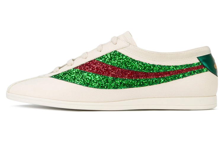 Buy GUCCI 古馳 皮革 平底時尚板鞋 女款 白綠紅