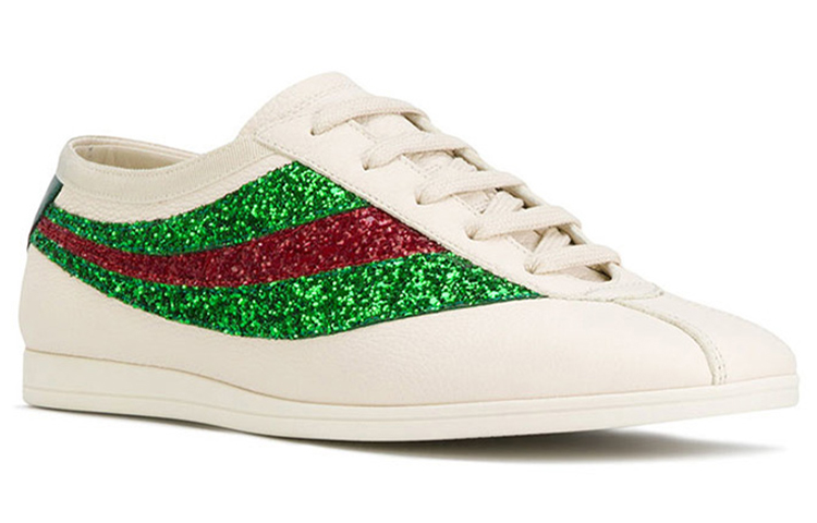 (W) Gucci Leather Low-Top Sneaker 'White Green Red' 圖 2
