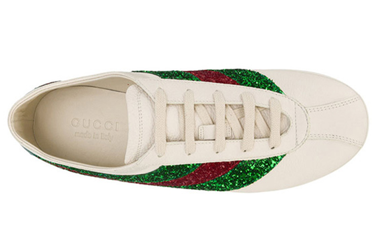 (W) Gucci Leather Low-Top Sneaker 'White Green Red' 圖 3
