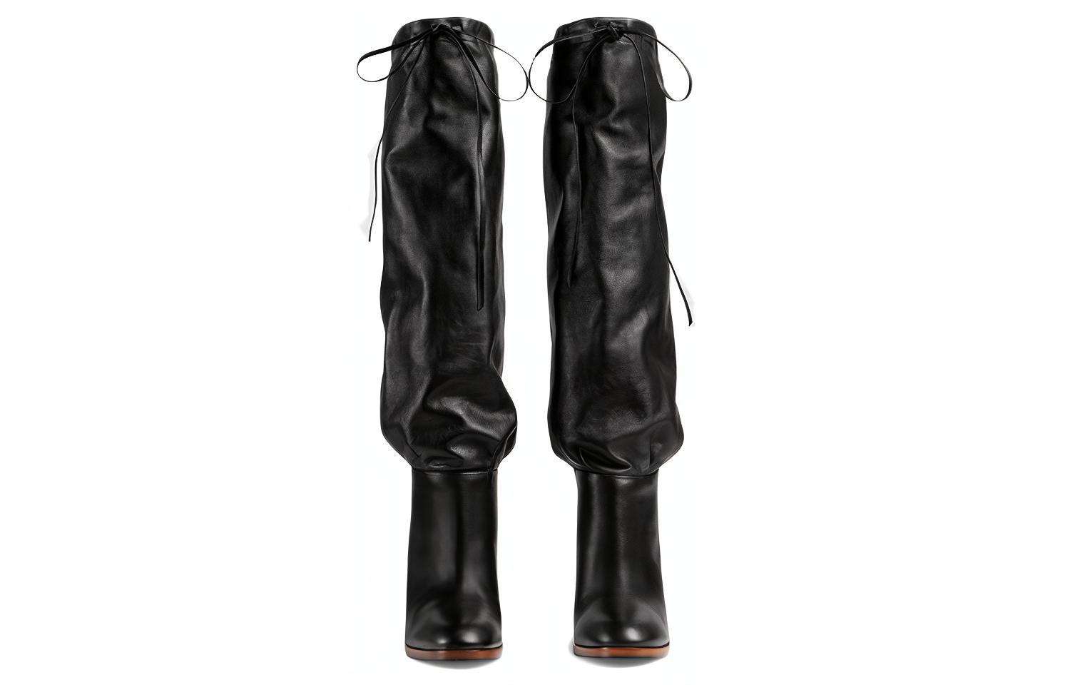 Shop (W) Gucci 黑色皮革中跟靴 549680-0QH00-1000