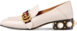 Buy (W) Gucci Mocasín de Cuero Tacón Medio Blanco 423559-DKHC0-9061