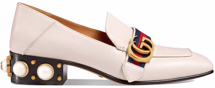 Lookbook (W) Gucci Mocasín de Cuero Tacón Medio Blanco 423559-DKHC0-9061