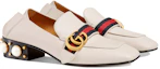 Shop (W) Gucci Mocasín de Cuero Tacón Medio Blanco 423559-DKHC0-9061