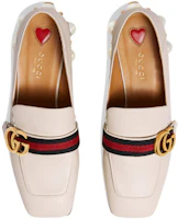 Purchase (W) Gucci Mocasín de Cuero Tacón Medio Blanco 423559-DKHC0-9061