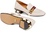 Sizing (W) Gucci Mocasín de Cuero Tacón Medio Blanco 423559-DKHC0-9061