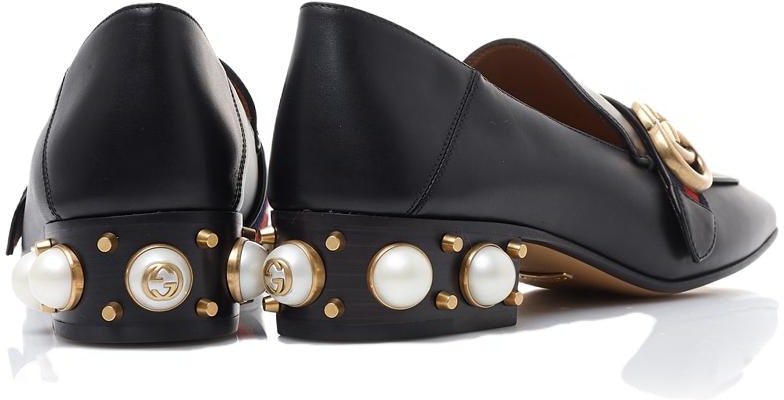 (Women) Gucci Leather Mid-Heel Loafer Black 423559-DKHC0-1061 Purchase (Women) Gucci Leather Mid-Heel Loafer Black 423559-DKHC0-1061