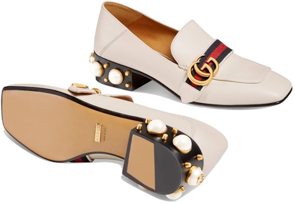 (W) Gucci Kulit Loafer Tumit Sederhana Putih 423559-DKHC0-9061 Details for (W) Gucci Kulit Loafer Tumit Sederhana Putih 423559-DKHC0-9061