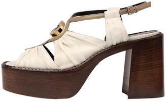 (Women) Gucci Leather Mid-heel Platform Sandal 'White' 601567-BKO60-9117 (Women) Gucci Leather Mid-heel Platform Sandal 'White' 601567-BKO60-9117