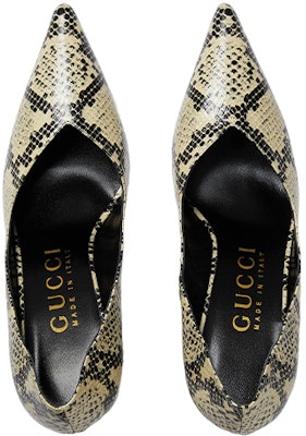 (W) Gucci Kulit Slip-On Hak Sedang 'Beige Hitam' 716687-UVE00-9719 Lookbook (W) Gucci Kulit Slip-On Hak Sedang 'Beige Hitam' 716687-UVE00-9719