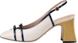 Buy (W) Gucci Kasut Tumit Sederhana Slingback Kulit Tumit Blok 'Putih Navy' 608932-C9D10-9068
