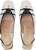 (W) Gucci Kasut Tumit Sederhana Slingback Kulit Tumit Blok 'Putih Navy' 608932-C9D10-9068