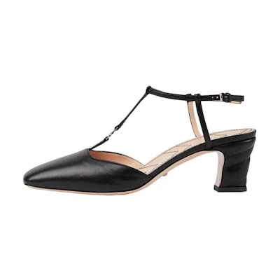 (W) Gucci Leather Mule 'Black Buckle'