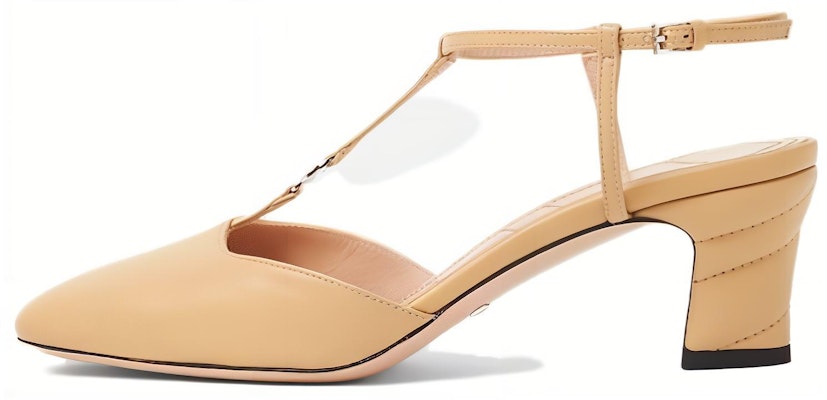 (Women) Gucci Leather Mule Buckle Chunky Heels 'Beige' 723446-BKO00-9702 Buy (Women) Gucci Leather Mule Buckle Chunky Heels 'Beige' 723446-BKO00-9702