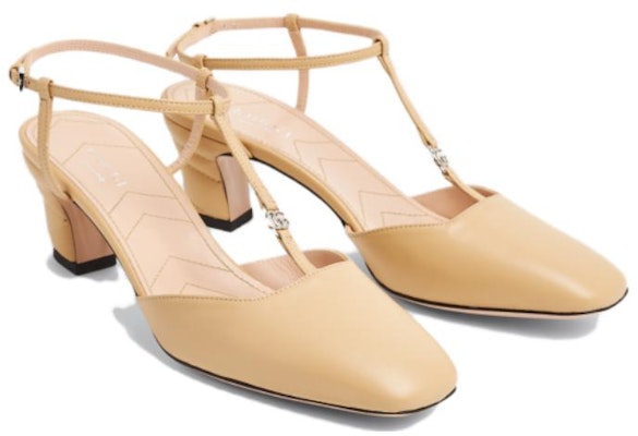 (Women) Gucci Leather Mule Buckle Chunky Heels 'Beige' 723446-BKO00-9702 Lookbook (Women) Gucci Leather Mule Buckle Chunky Heels 'Beige' 723446-BKO00-9702