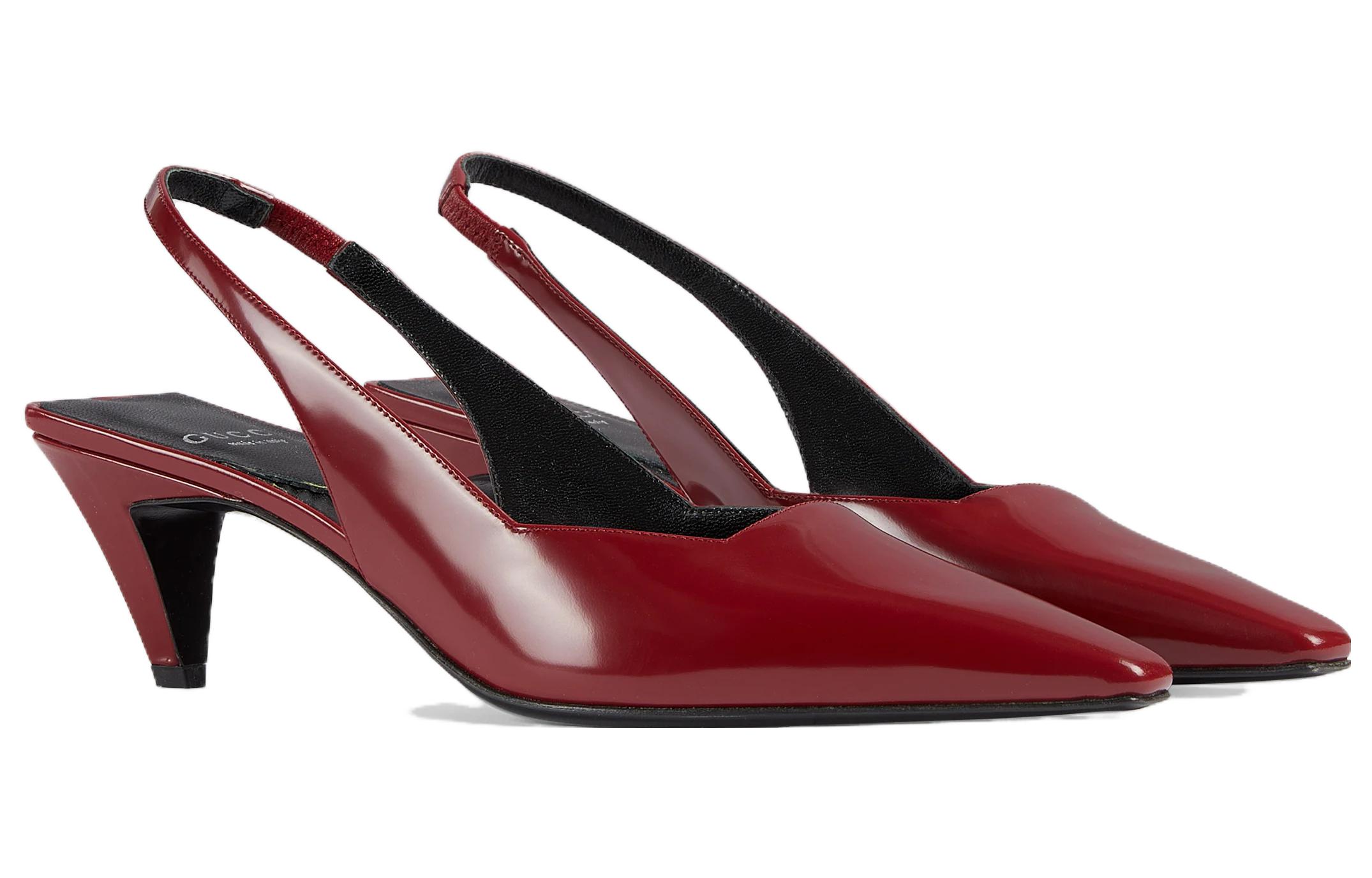 Order (Women) Gucci Leather Mule Pumps 'Deep Red' 764192-CLG30-6638