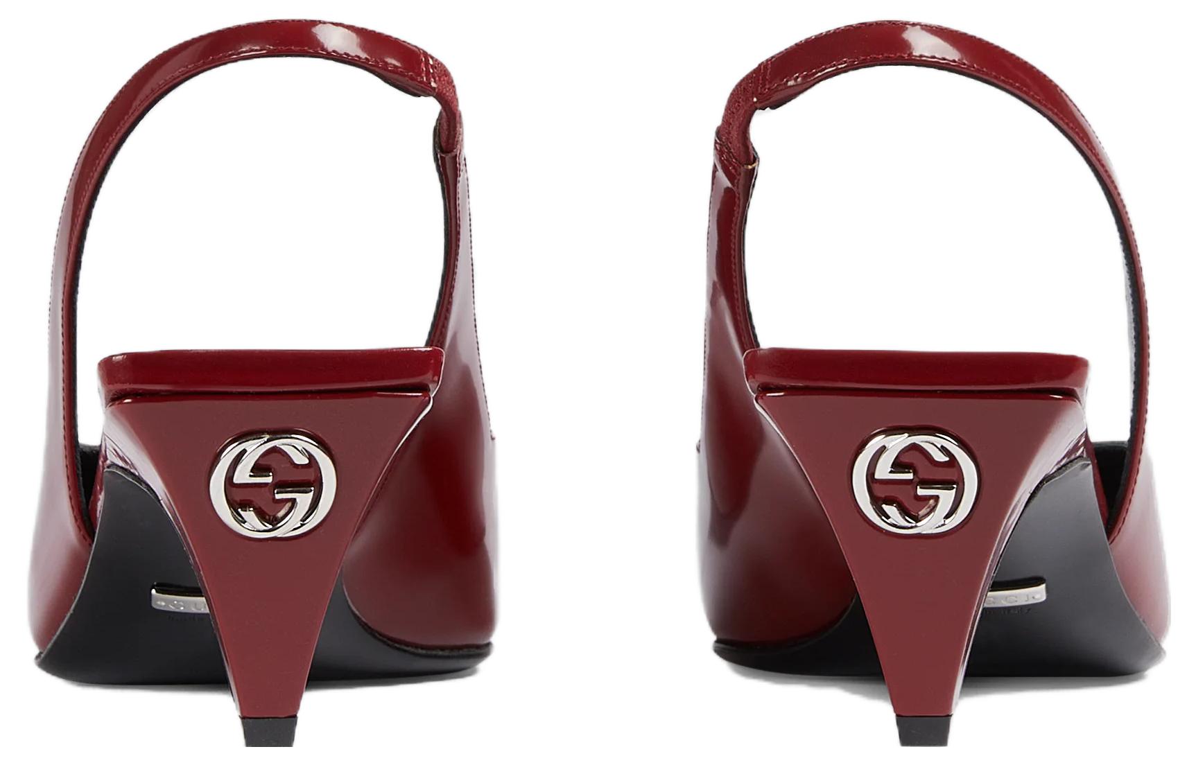 Shop (Women) Gucci Leather Mule Pumps 'Deep Red' 764192-CLG30-6638