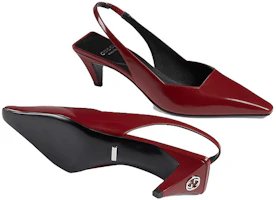 Purchase GUCCI古馳 皮革 簡約露跟舒適 錐形跟 高跟鞋 女款 深紅色