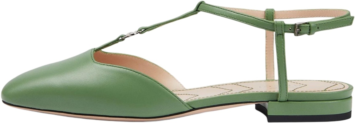 (Women) Gucci Leather Mule Slide 'Green Buckle' 754136-BKO00-3509 Buy (Women) Gucci Leather Mule Slide 'Green Buckle' 754136-BKO00-3509