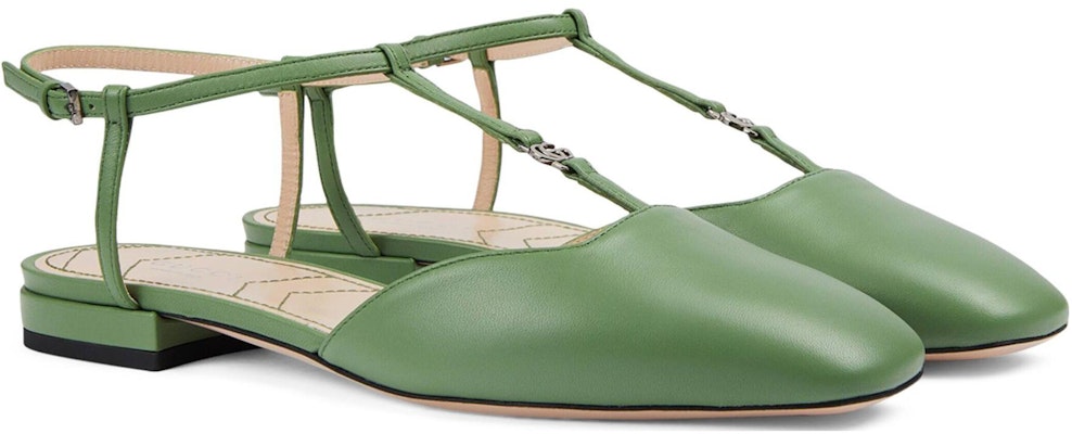(Women) Gucci Leather Mule Slide 'Green Buckle' 754136-BKO00-3509 Lookbook (Women) Gucci Leather Mule Slide 'Green Buckle' 754136-BKO00-3509