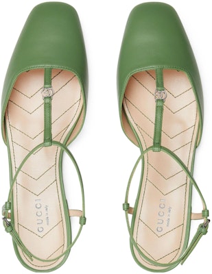 (Women) Gucci Leather Mule Slide 'Green Buckle' 754136-BKO00-3509 Shop (Women) Gucci Leather Mule Slide 'Green Buckle' 754136-BKO00-3509