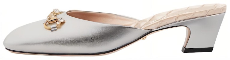 (Women) Gucci Leather Mule Slides 'Silver' 759778-B8B00-8106 (Women) Gucci Leather Mule Slides 'Silver' 759778-B8B00-8106