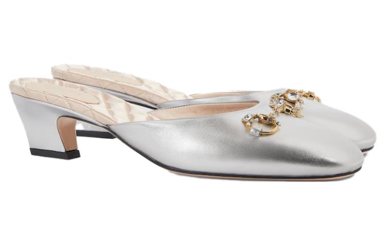 Lookbook (W) Gucci Mules de Cuero 'Plata' 759778-B8B00-8106