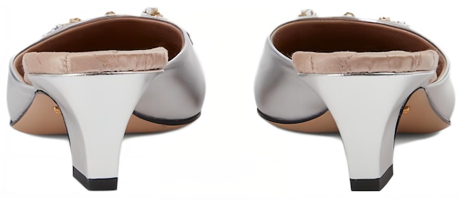 (Women) Gucci Leather Mule Slides 'Silver' 759778-B8B00-8106 Shop (Women) Gucci Leather Mule Slides 'Silver' 759778-B8B00-8106