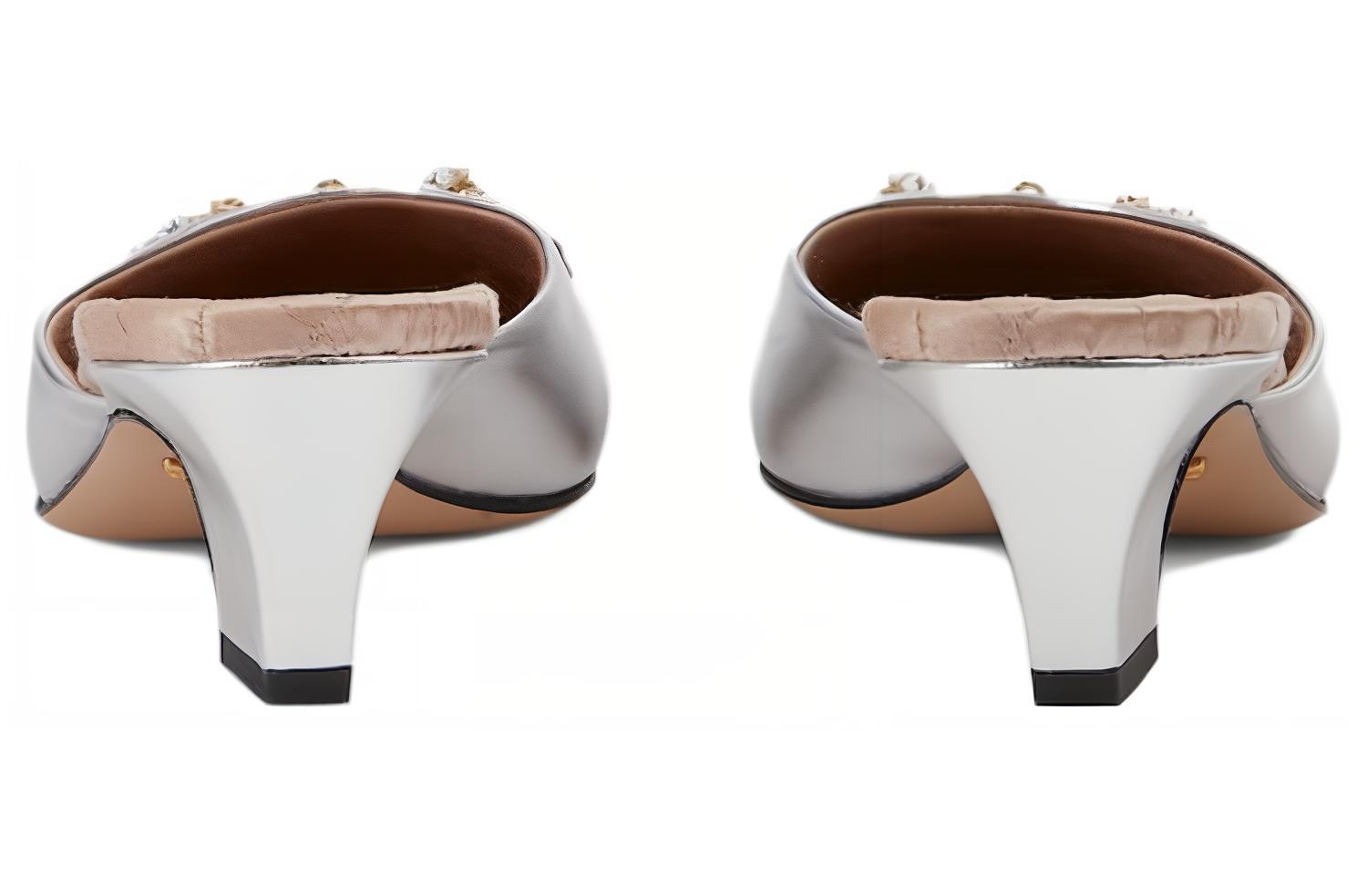 Shop (W) Gucci Mules de Cuero 'Plata' 759778-B8B00-8106