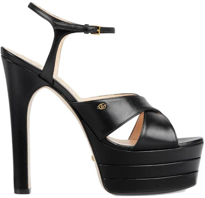 (W) Sandal Gucci Tumit Tinggi Kulit Terbuka Hitam dengan Gesper 746613-C9D00-1000 Order (W) Sandal Gucci Tumit Tinggi Kulit Terbuka Hitam dengan Gesper 746613-C9D00-1000