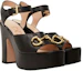 Shop (W) Sandal Gucci Kulit Open-Toe dengan Buckle 'Hitam' 674776-BKO00-1000