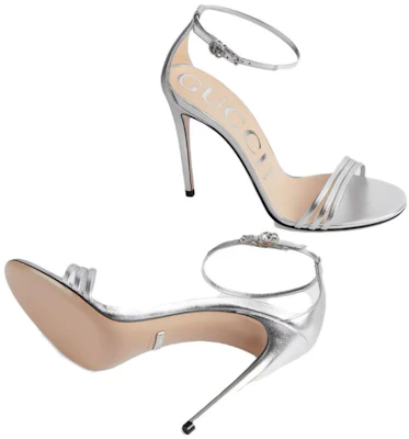 (W) Sandal Hak Tinggi Terbuka Gucci Kulit 'Silver' 551213-B8B00-8106 Details for (W) Sandal Hak Tinggi Terbuka Gucci Kulit 'Silver' 551213-B8B00-8106