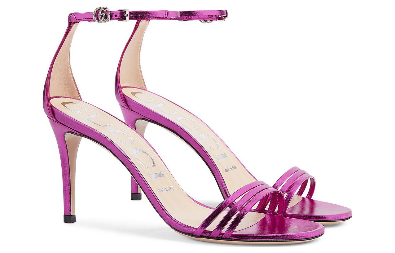 Lookbook (W) Sandali Aperti con Tacco Alto in Pelle Gucci ''Viola Rosso'' 551213-B8B00-5600
