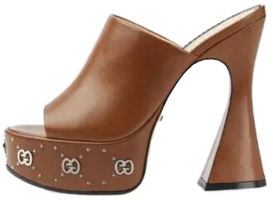 GUCCI古馳 皮革 露趾高跟 一字拖鞋 11.4公分 女款 棕色 Buy GUCCI古馳 皮革 露趾高跟 一字拖鞋 11.4公分 女款 棕色
