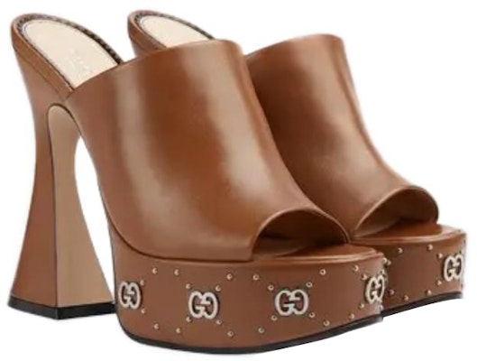 (Women) Gucci Leather Open-Toe High Heel Slide 'Brown' 740426-C9D00-2535 Lookbook (Women) Gucci Leather Open-Toe High Heel Slide 'Brown' 740426-C9D00-2535