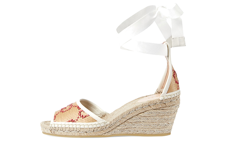 (Women) Gucci Leather Open-Toe Lace-Up Sandals 'Beige' 741416-FABVI-9550