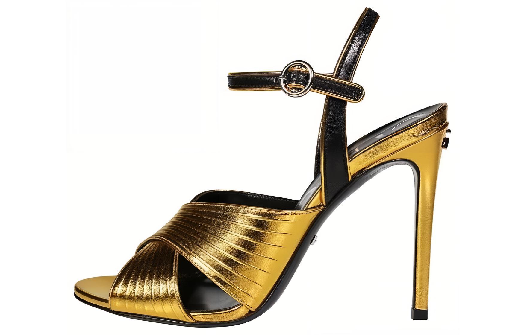 (Women) Gucci Leather Open-Toe Sandal 'Elegant Gold' 626718-BJ8S0-8093