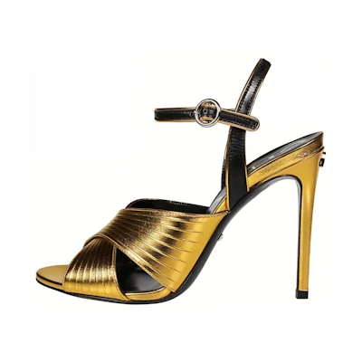 (W) Gucci Leather Open-Toe Sandal 'Elegant Gold'