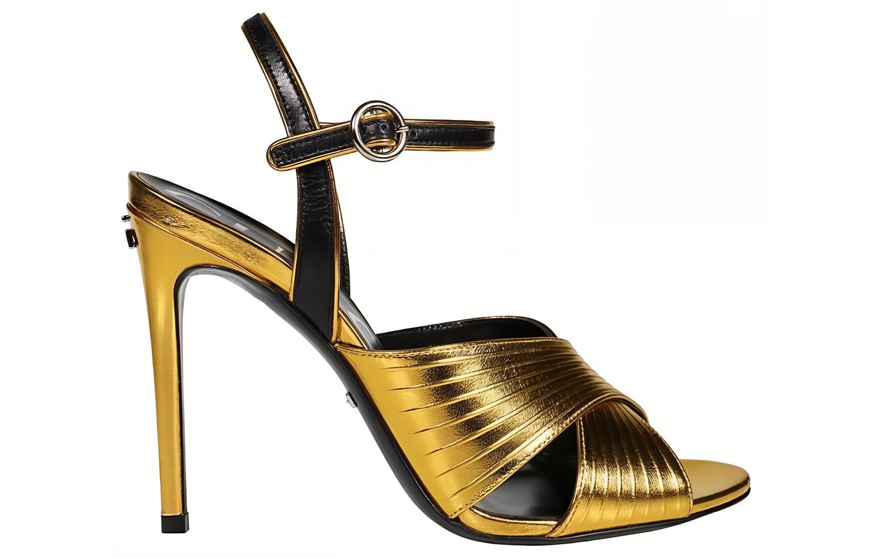 Order (W) Gucci Leren Open-Teen Sandalen ''Elegant Goud'' 626718-BJ8S0-8093