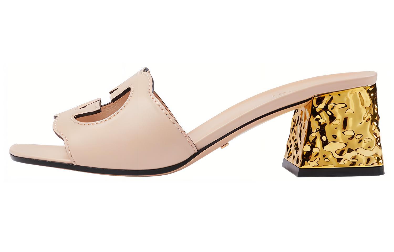 (Women) Gucci Leather Open-Toe Slide 'Pink' 694450-US000-6705