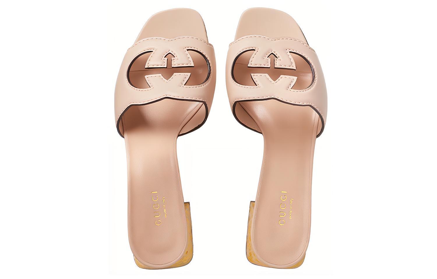 Order (W) Gucci 粉色皮革露趾拖鞋 694450-US000-6705